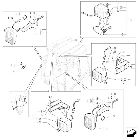 87389015 - лампа рабочего освещения в корпусе мощностью 12V-55W